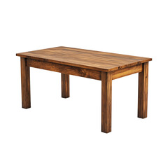 Fototapeta premium A medium-sized wooden table with rich brown tones, isolated on a transparent background (3)