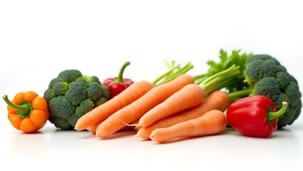 vegetables on a white background