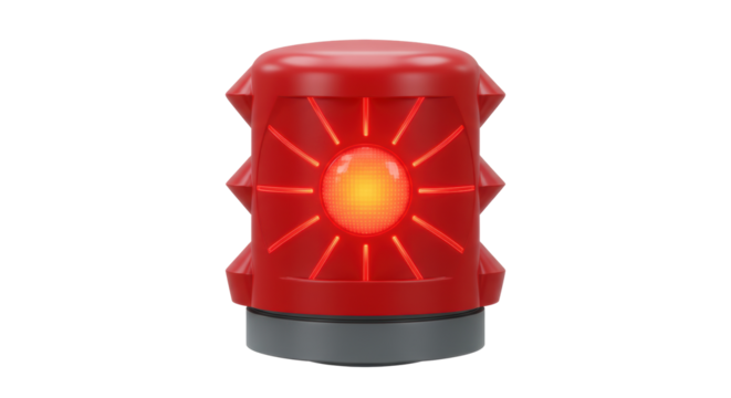 Isolated Red Warning Light