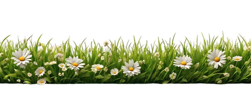 Fresh green grass isolated against a transparent background