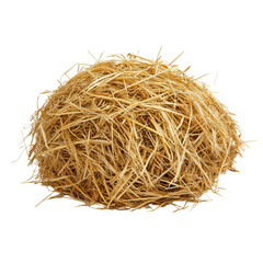 A large, dense mound of straw with realistic texture and lighting, isolated on a transparent background (5)