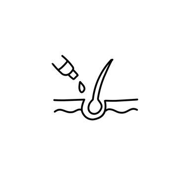 hair treatment drop black and white clip art preview