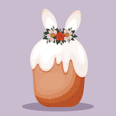 Festive Easter Сake with icing and bunny ears