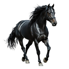 Fototapeta premium Dashing stallion charging isolated on transparent background