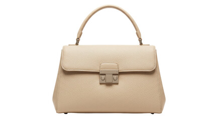 Isolated Beige Leather Handbag