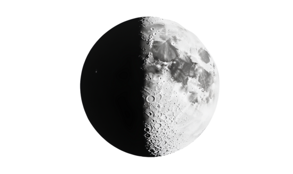 Half moon black and white a transparent background PNG