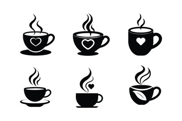 Coffee cup silhouette vector illustration  bundle 