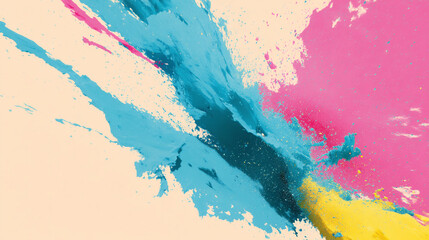 Abstract painting featuring vibrant colors and dynamic brushstrokes creating a visual spectacle art piece