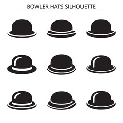 Bowler Hats Black and White Silhouettes - Iconic Fashion Accessories