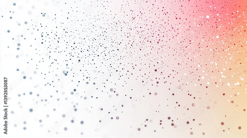 Poster abstract colorful bokeh background with scattered particles.