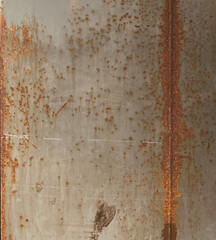 closeup of old rusty industrial machine surface with peeling coating
