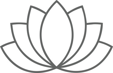 simple lotus flower line drawing outline. spa and beauty concept