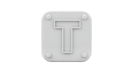 Isolated Letter T Block