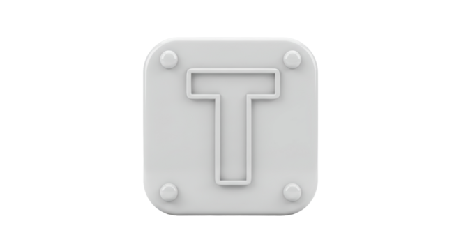Isolated Letter T Block
