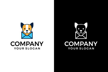 dog bites envelope logo design inspiration