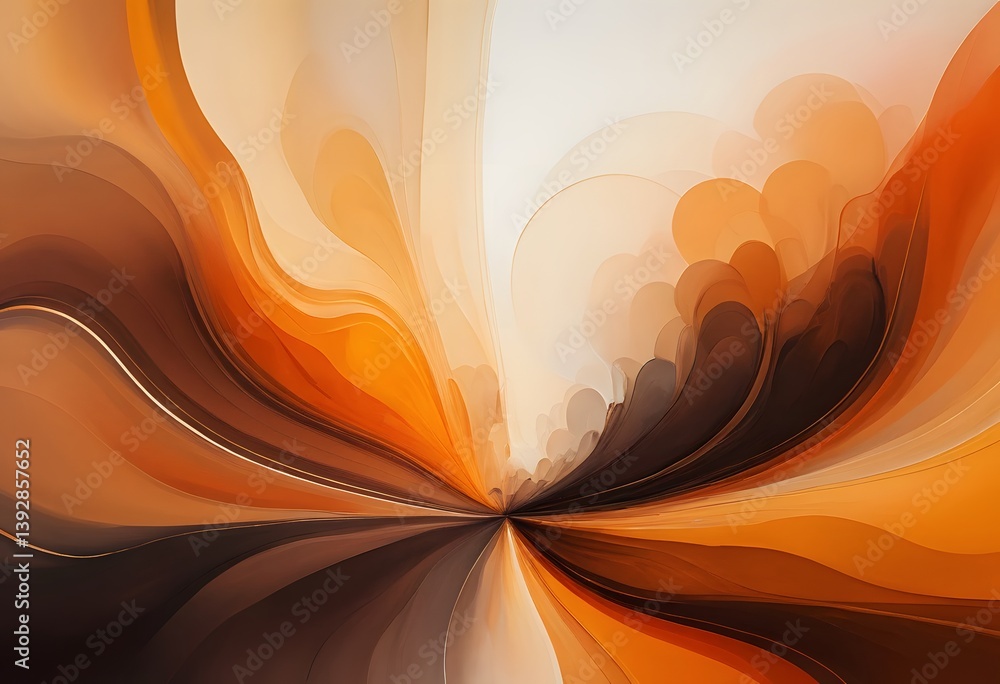 Aufkleber Warm Abstract Background. Soft Orange Hues Blend Seamlessly. Creating Depth And Warmth, It's A Calming Backdrop, Perfect For Creative Projects. A Fluid Design Element Ideal For Adding A Touch Of
