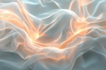 Obraz premium Soft fabric flowing gently with warm light creating an ethereal atmosphere