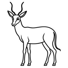 Minimalist Antelope Line Art Vector