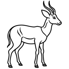 Minimalist Antelope Line Art Vector