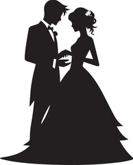 Couple love silhouette vector