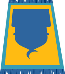 Abstract Islamic Prayer Rug Design: Yellow, Blue, and Teal