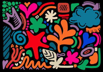 Shape abstract in trendy style vector background and various isolated collection. Creative modern design.