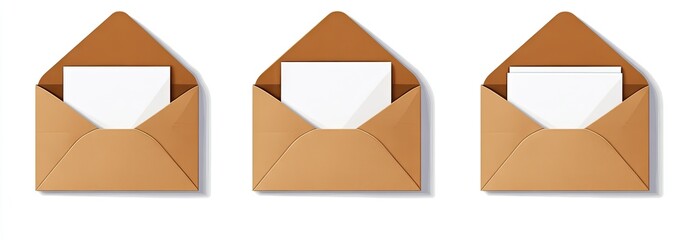 Three Open Envelopes