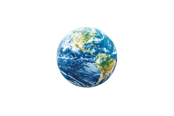 Realistic globe of Earth showing North and South America with clear ocean views