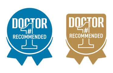 Doctor recommended, number 1 - monochrome label for skincare or pharmacy products