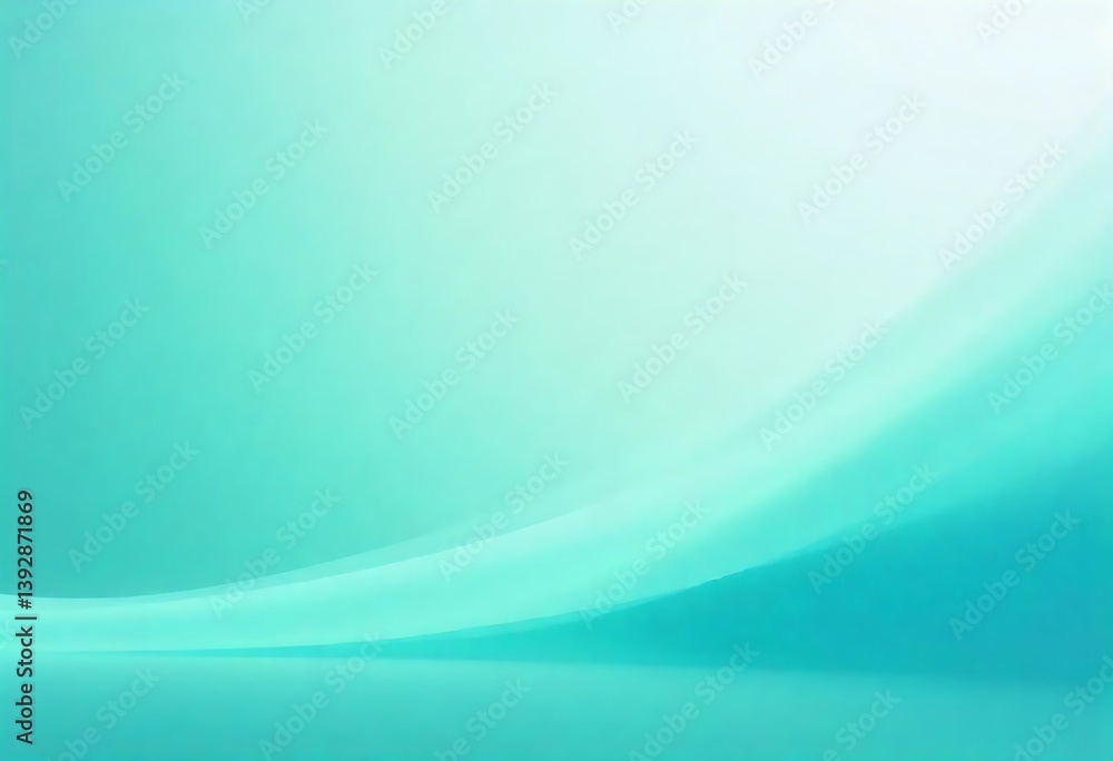 Poster generative ai image showcases an elegant wave-like formation in turquoise gradient