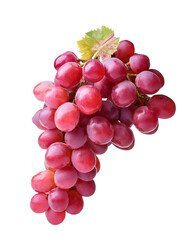 Fototapeta premium Bunch of fresh red grapes falling on transparent background