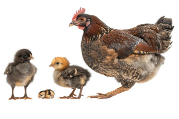Fototapeta premium Fluffy Chicks and Young Chicken