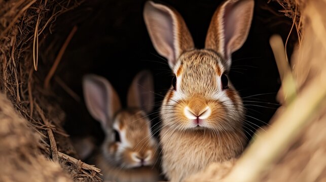 Cute Rabbit Burrows
