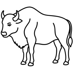 Minimalist Bison Line Art Vector Design
