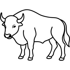 Minimalist Bison Line Art Vector Design