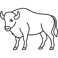 Minimalist Bison Line Art Vector Design