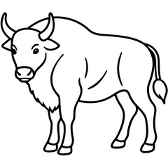 Minimalist Bison Line Art Vector Design