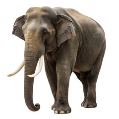 Obraz premium Asian Elephant in Motion Playful Pose with Raised Trunk on Transparent Background