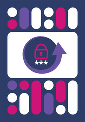 Cyber Security Awareness Month. Celebrated annual in October to raise awareness about digital security and empower everyone to protect their personal data from digital forms of crime. Vector poster