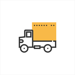 yellow delivery truck