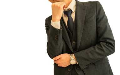 疑問をもつ男性