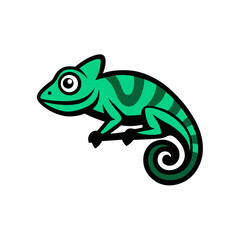 chameleon cartoon isolated on white
