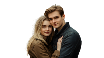 Professional image of friends or partners posing together in a casual and friendly manner