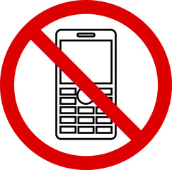 Mobile Phone prohibited sign icon. Restriction public sign isolated on transparent background. Universally indicating restriction, prohibition symbol. Do not use mobile phone vector illustration.