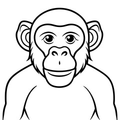 Minimalist Chimpanzee Line Art Vector
