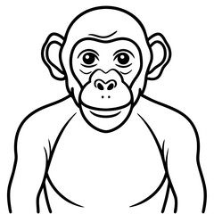 Minimalist Chimpanzee Line Art Vector