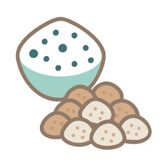 Fototapeta premium Charming Tapioca Graphic for Pudding