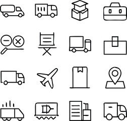 Logistics Icons Vector Art | Shipping, Transport & Supply Chain Line Icon Pack