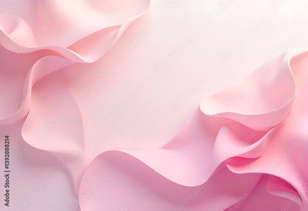 Aufkleber generative ai image showing soft pink flowing fabric like ribbon