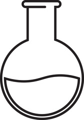 Chemical laboratory icon. Chemical flask, beaker vector symbol isolated on transparent background. Ideal for science, chemistry, and research-themed projects. Vector illustration.